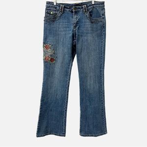 Juliette Jeans Embellished/Embroidered Flare Size 12